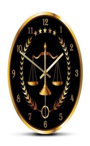 Échelle de la justice Clock moderne non tic-cotation avocat avocat décor de bureau cabinet art juge juge suspendu wall watch lj2012117325013