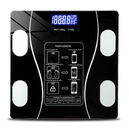 Básculas 1 Pieza 180 kg Báscula de Grasa Corporal LCD Digital Peso Masa ósea Analizador de IMC Fitness Baño Báscula de Peso Analizador de composición Corporal