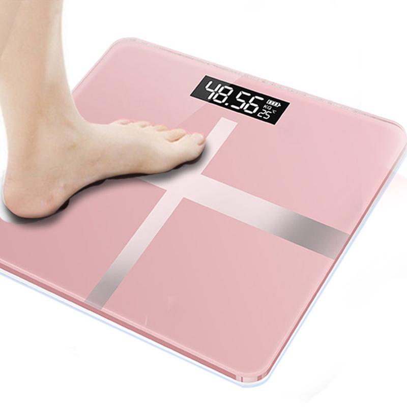 Básculas nueva Pantalla LCD Pesaje corporal Báscula digital de peso para la salud Piso del baño Básculas electrónicas para el piso del cuerpo Básculas inteligentes de vidrio Batería