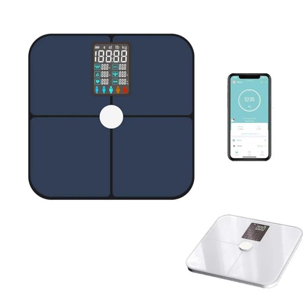 Balances Smart Scale Pro Balance de salle de bain numérique WiFi Mesures Bluetooth, y compris le poids, la fréquence cardiaque et la graisse corporelle