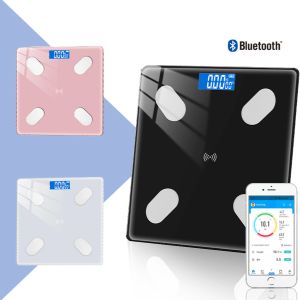 Básculas Báscula de peso Bluetooth Carga USB Grasa corporal IMC Inteligente 2023 LED electrónico Baño Salud Analizador de teléfono móvil conectable