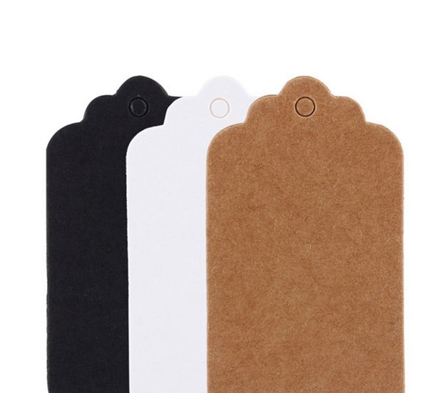 Vieira Kraft Etiqueta colgante en blanco Etiquetas de papel Kraft Etiqueta de regalo Número de mesa Tarjetas Marrón Blanco Negro Colores
