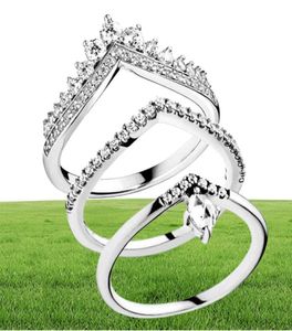 Festonné mode princesse couronne anneaux femmes classique clair CZ tempérament féminin déclaration bijoux de mariage goutte P0818174V5308259