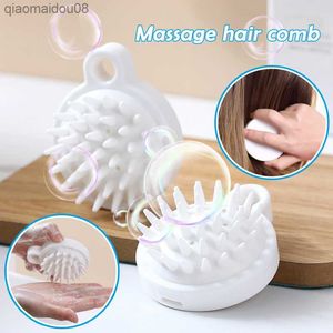 Cuir chevelu masseur shampooing brosse Stress Relax enlever les pellicules cheveux brosse à laver outil de gommage des cheveux pour femmes hommes HANW88 L230704