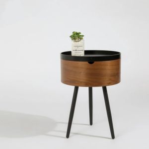 Table de chevet scandinave rond de chambre à coucher élégant conception nordique moderne conception de nuit minimaliste meubles de maison fonctionnels