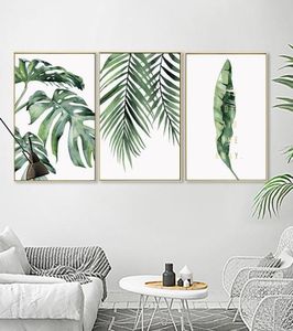 Póster de plantas tropicales de estilo escandinavo, cuadro decorativo de hojas verdes, pinturas artísticas de pared modernas para decoración del hogar y sala de estar 1181976