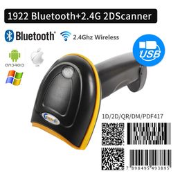 Scanners 1D2D Supermarkt Handhel Barcode Bar Code Scanner Reader QR PDF417 Bluetooth 24G Draadloos Bedraad USB Platform p230808