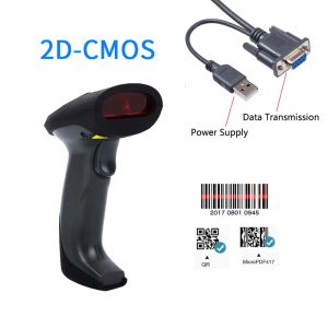 Scanners 2D CMOS Wired Handheld Barcode Scanner met RS232 Interface Continu Scanning QR Code Barcode Reader PDF417 Code Evawgib