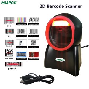 Scanners 2d omnidirectional Barcode scanner 1d 2d QR Code de bureau Auto Sense Code à barres USB PDF417 Lecteur de matrice de données pour le magasin de supermarchés