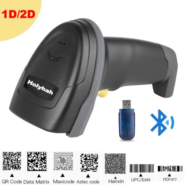 Scanners A66D 2D Wireless Barcode Scanner Scanner 2D Code de code Bar Code Bar Code QR Code de code PDF417 Bluetooth 2.4G Wireless Wire