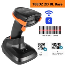 Escáneres Código de barras Escáner inalámbrico 1D 2D Mini Mini Wireless Wireless USB Bluetooth QR Bar Code Reader para almacén de supermercados