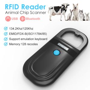 Scanners Black Animal RFID -lezer 134.2kHz 125kHz USB/Bluetooth Pet Cat Dog Microchip Scanner FDXB Glasschip Identification Tag Reader