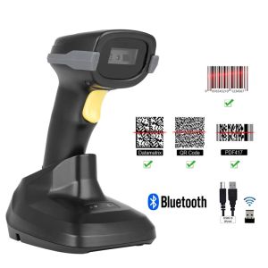 Scanners Bluetooth Wireless 2D Barcode Scanner A6 avec base chargée et lecteur de code à barres QR câblé L5 pour le supermarché de l'entrepôt