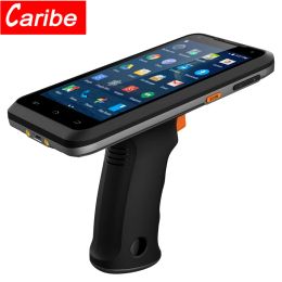 Scanners caribe Barcode scanner industriel rouge de collecte de données portables Terminal sans fil Android PDA avec poignée de pistolet