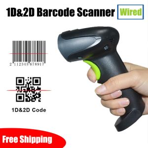 Scanners goedkoopste newland 1d/2d barcode -lezer QR PDF417 Matrixcode 128 WIRED HANDHeld Barcode Scanner USB -ondersteuning Mobiele telefoon iPad