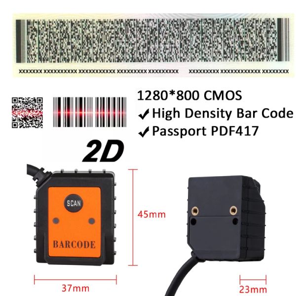 Scanners evawgib mini taille TTL RS232 MODULE DE CODE DE CODE USB SERI