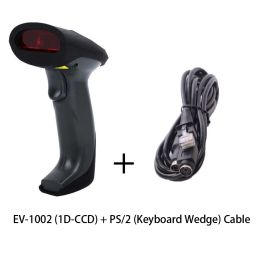 Scanners EVAWGIB RS232 Interface Barcode Scanner Toetsenbord Wedge 1D CCD PS/2 Barcode -scanners 1D 2D QR -lezer Verbind met pc -computer