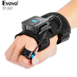 Scanners Eyoyo 2d Bluetooth Barcode Scanner Wearable Glove Scanner Leftright Hand Wearable1d QR Patable Finger Wireless Bar Code Reader