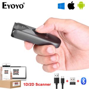 ESCANTERS EYOYO 2D Bluetooth Barcode Scanner Mini Portable Wireless 1D Bar Bar Reader Wired 3in1 Conexión QR Imagen PDF417 Matriz de datos