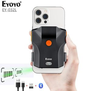 Scanners Eyoyo Barcode Scanner 2D Bluetooth Back Clamp Handheld 1D QR Scanner 2.4G Lecteur de code de barres sans fil pour iPhone, Android, iOS