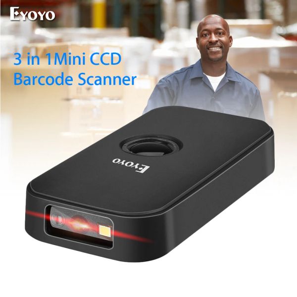 Scanners eyoyo ey009c scanner de code-barres CCD 2,4g poche bt modes de connexion câblés 3in 1 capacité de décodage mini-scanner de code-barres sans fil