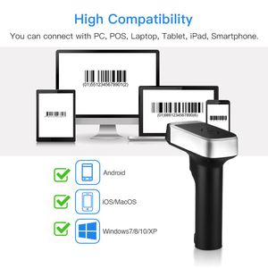 Scanners eyoyo ey1900 2.4g Scanner de code-barres sans fil 1d portable portable CCD Bluetooth Bar Code Code pour POS iOS Android Tablet PC