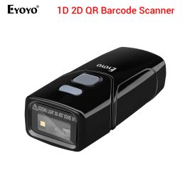 Scanners Eyoyo Mini 1D 2D QR Barcode Scanner, 3in1 USB Wired 2.4G Wireless Bluetooth Bar Code Reader Portable CCD PDF Image Scanner