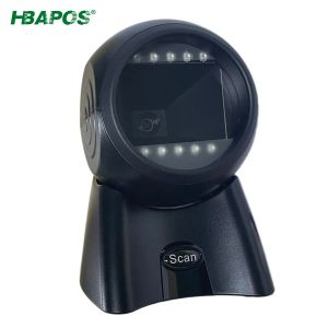 Escáneres HBAPOS El escáner de código QR inalámbrico 2D USB Wired Escaneo automático Desktop Barcode Reader para inventario POS Terminal Superminal