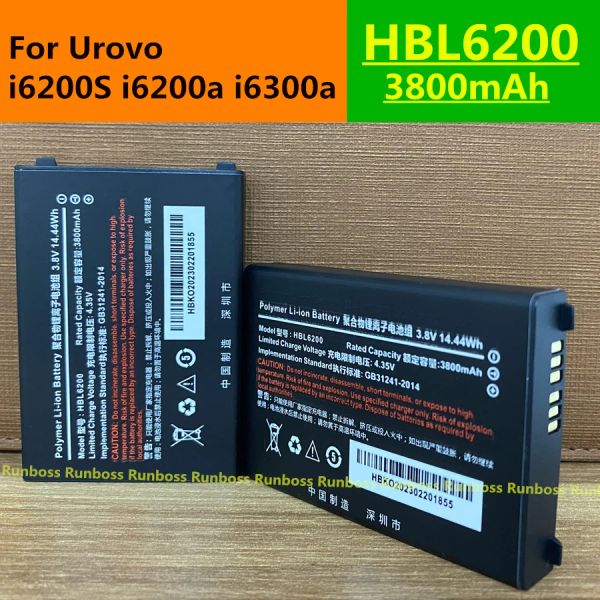 Scanners hbl6200 3800mAh Nouvelle batterie d'origine 3,8 V pour Urovo i6200S I6200A I6300A Scanner PDA Exprime le terminal collecteur de pistolet PDA