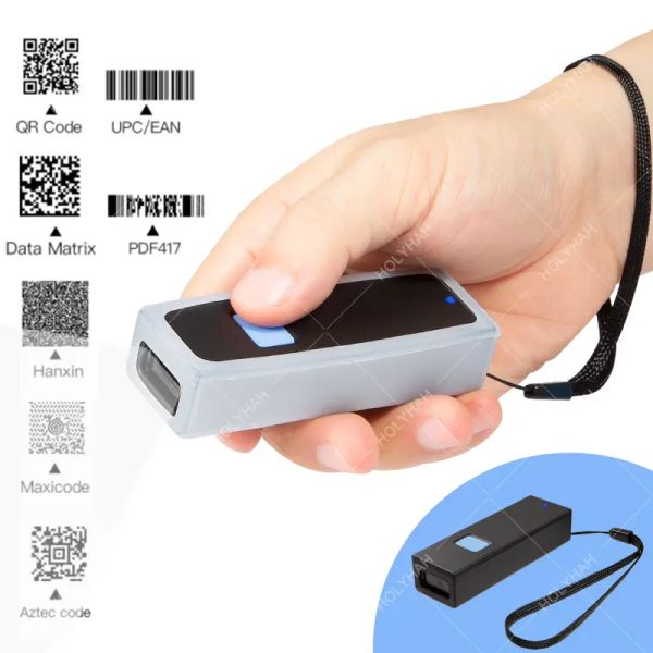 Escáneres Holyhah M2 CCD Wireless 2.4G Bluetooth Mini Barcode Scanner para leer tabaco 1d 2D QR PDF417 Android iPad iPhone