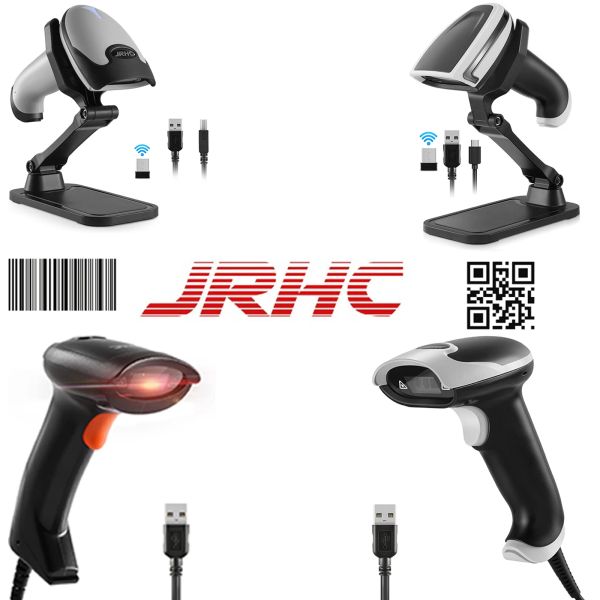 Scanners JRHC Handheld 2D Barcode Scanner, USB QR Code Scanner câblé automatique 1D 2DPDF417 Data Matrix Bar Code Reader Pild and Play