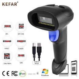 Scanners Kefar 2D Barcode Scanner Wired 32 Bit Handheld CMOS 2D QR Bar Code Reader PDF417 Scanner voor mobiele pet -industrie
