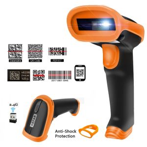 Scanners kefar automatische 2D draadloze qr barcode scanner pdf417 2.4G USB bar code lezer ondersteuning supermarkt pos terminal shop