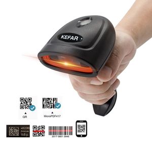 Scanners KEFAR H4W Wireless Handheld Wired Barcode Scanner 1D 2D QR Codes Reader PDF417 Support for Logistic Retail Store Supermarket 230808
