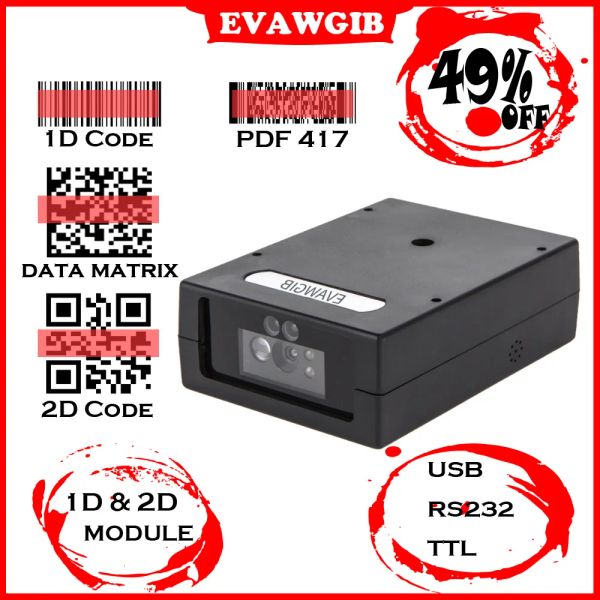 Escáneres Mini tamaño de código de barras Módulo de escáner USB Lector de código de barras USB con precio más barato 1D2D TTL RS232 Selfinuctio serial QR Barcode Scanners