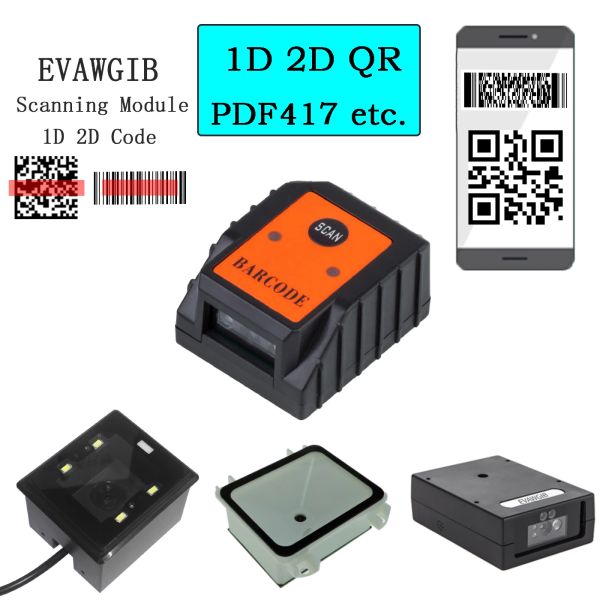 Escáneres mini tamaño TTL RS232 Serial USB Barcode Scanner CCD/2D/QR SelfInductio Barcode Reader Mini Módulo de escaneo automático PAGO MÓVIL