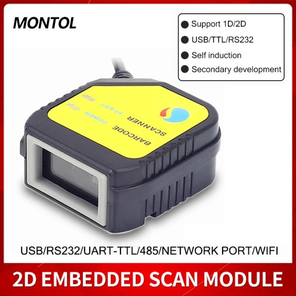 Escáneres Módulo de escáner de escáner incrustado Montol Módulo de cabezal de escáner de código de barras 2D FIJO USB TTL RS232 MOTOR DE ESCANER MT400