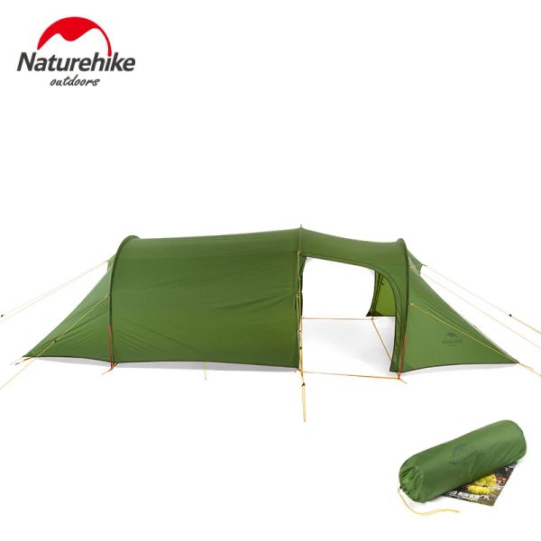 Scanners NatureHike Camping Tent ultralight ventilatif 23 personne tente intérieure étanche abroge bilatérale abri ouverte 210T / 20D tente extérieure