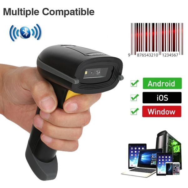 Scanners portable mini Bluetooth compatible Wireless Bar Code Scanner 1D Barcode Reader Scanner mobile Android iOS iPad Phone ordinateur