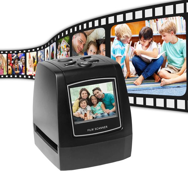 Scanners Scanner de film négatif portable Convertisseur de diapositives 35135 mm Visionneuse d'images numériques Po avec logiciel d'édition intégré LCD 24