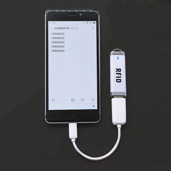 SCANNERS RF USB RFID Card Reader pour Android Mini 125KHz TK4100 ou 13.56 MHz MF NFC Portable Scanner Type C