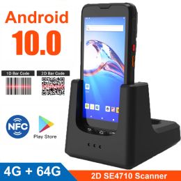 Scanners rugline Octacore Android 10 Collecteur de données mobiles 1d 2d Barcode scanner IP67 Red Handheld PDA UHF RFID lecteur avec 4G RAM 64G