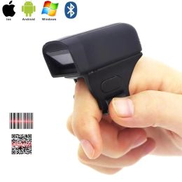 Scanners rugline sans fil portable portable portable 2D Scanner de code à barres Bluetooth Finger 1D Anneau de balayage laser mini scanner de code-barres