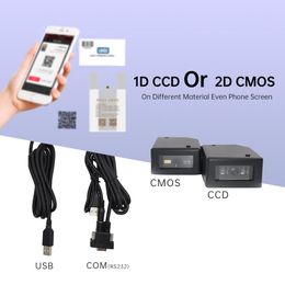 Scanners teklead rs232 sérial USB Barcode scanner CCD / 2D / QR Code à barres Mini module de numérisation automatique pour les kiosques Paiement mobile