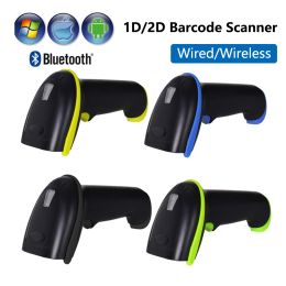 Scanners bedrade barcode -lezer draadloze 2D barcode scanner Bluetooth Connect Scanning QR Bar Code Reader PDF417 voor mobiele betaling