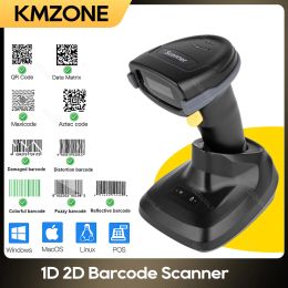 Scanners draadloze Buetooth Barcode Portable Scanner Handheld QR -code WIRED USB 2D BAR CODE -lezer PDF417 met basis