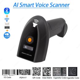 Scanners Scanner sans fil 2D Bluetooth Bar Code Scanner QR Code Scanner Handheld Wireless 2D Reader PDF417 Pour le magasin de supermarché Warehous