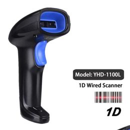 Scanners YHDAA Laser Barcode Scanner 1D Lecteur de code à barres portatif Scannant Hine pour supermarché et banque Brésil Febran Drop Delivery Co Dhgpe