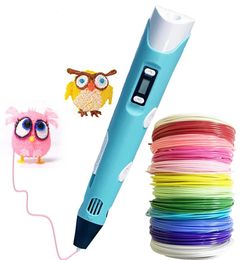 Escaneo 3D Pen Diy Printer 3D Pen Dibujo Pensos 3D Impresión Mejor para niños con filamentos ABS 1.75 mm Regalo de cumpleaños de Navidad juguete para niños