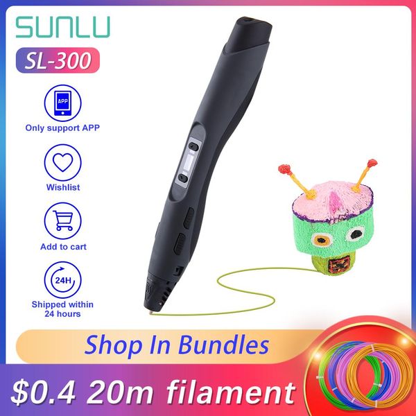 Escaneo de bolígrafos de impresión 3D Sunlu SL300 Kalem 3D Pen Professional PLA Filamento ABS Filamento 1.75 mm para artesanía y regalos especiales